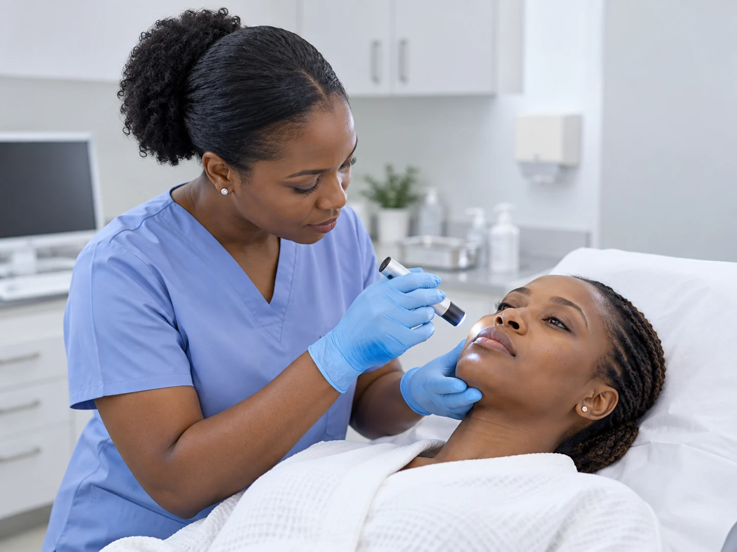 Dermatology skin examination at Case Clinic