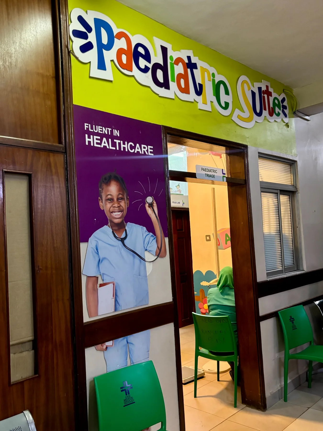 Case Hospital Paediatric Suite entrance and triage area