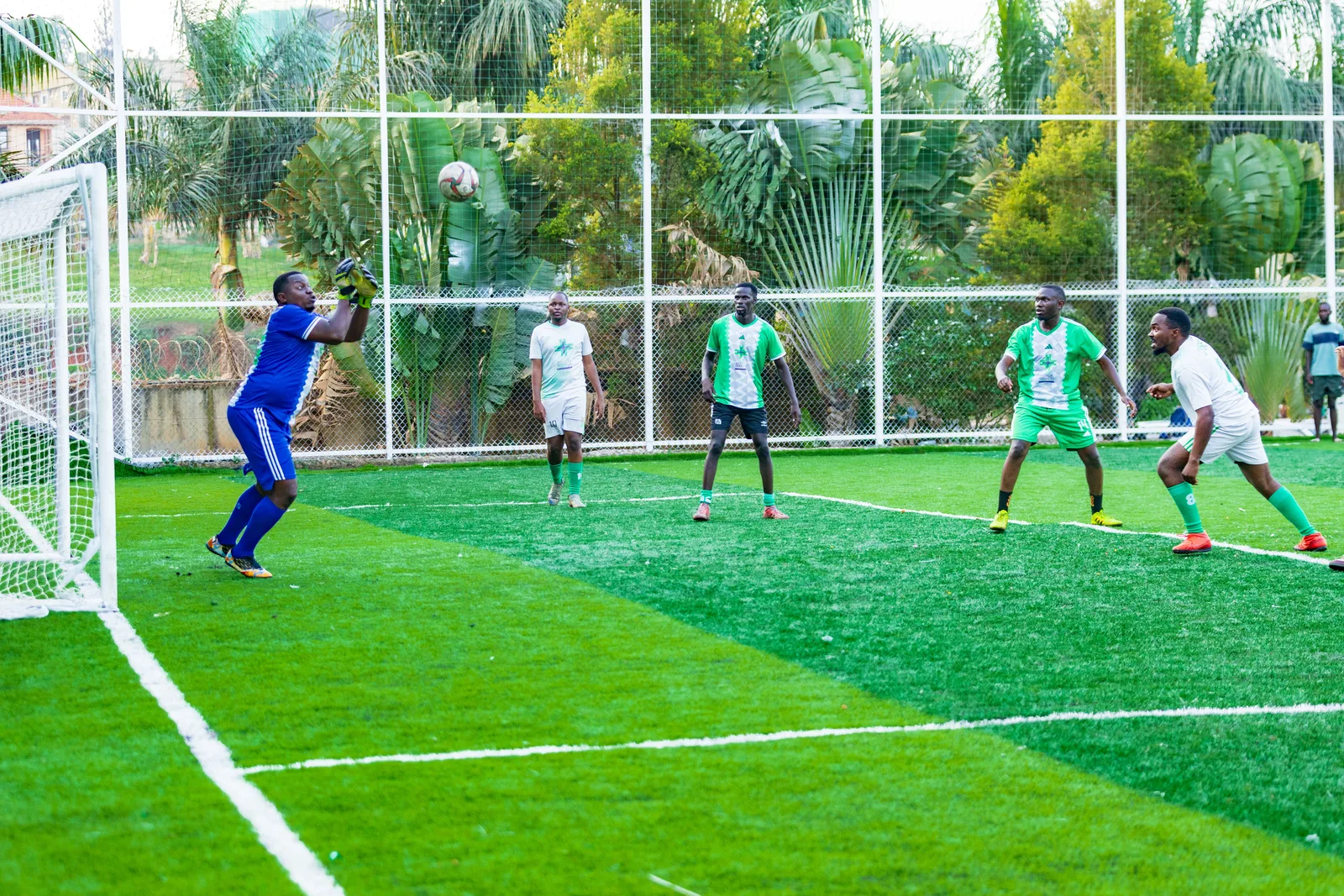 Football action during the Case team event in Tilenga