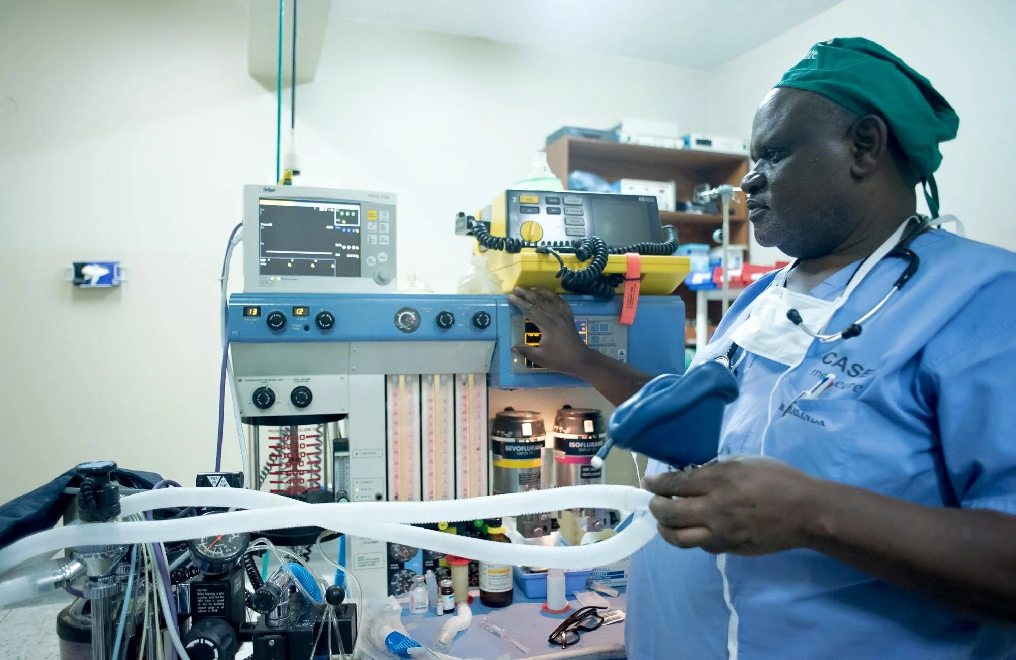 Anaesthesia preparation and theatre equipment at Case Hospital