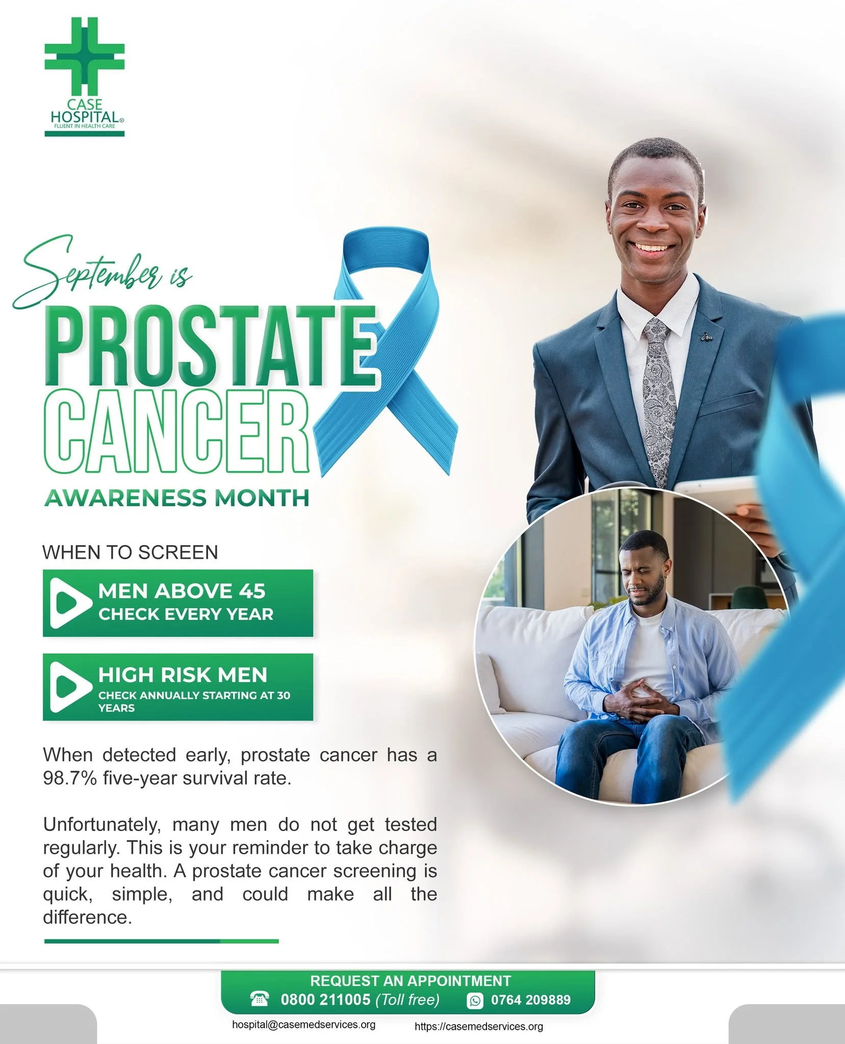 Case Hospital prostate cancer awareness month graphic